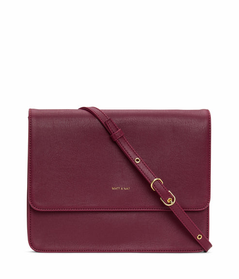 LYSA Vegan Crossbody Bag - Vintage | Color: Red- variant::garnet