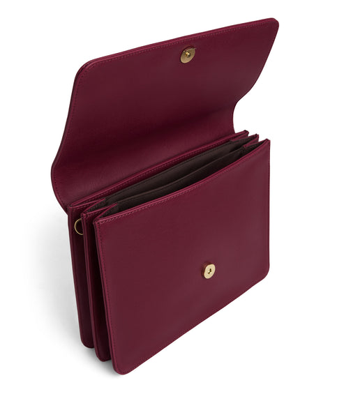 LYSA Vegan Crossbody Bag - Vintage | Color: Red- variant::garnet