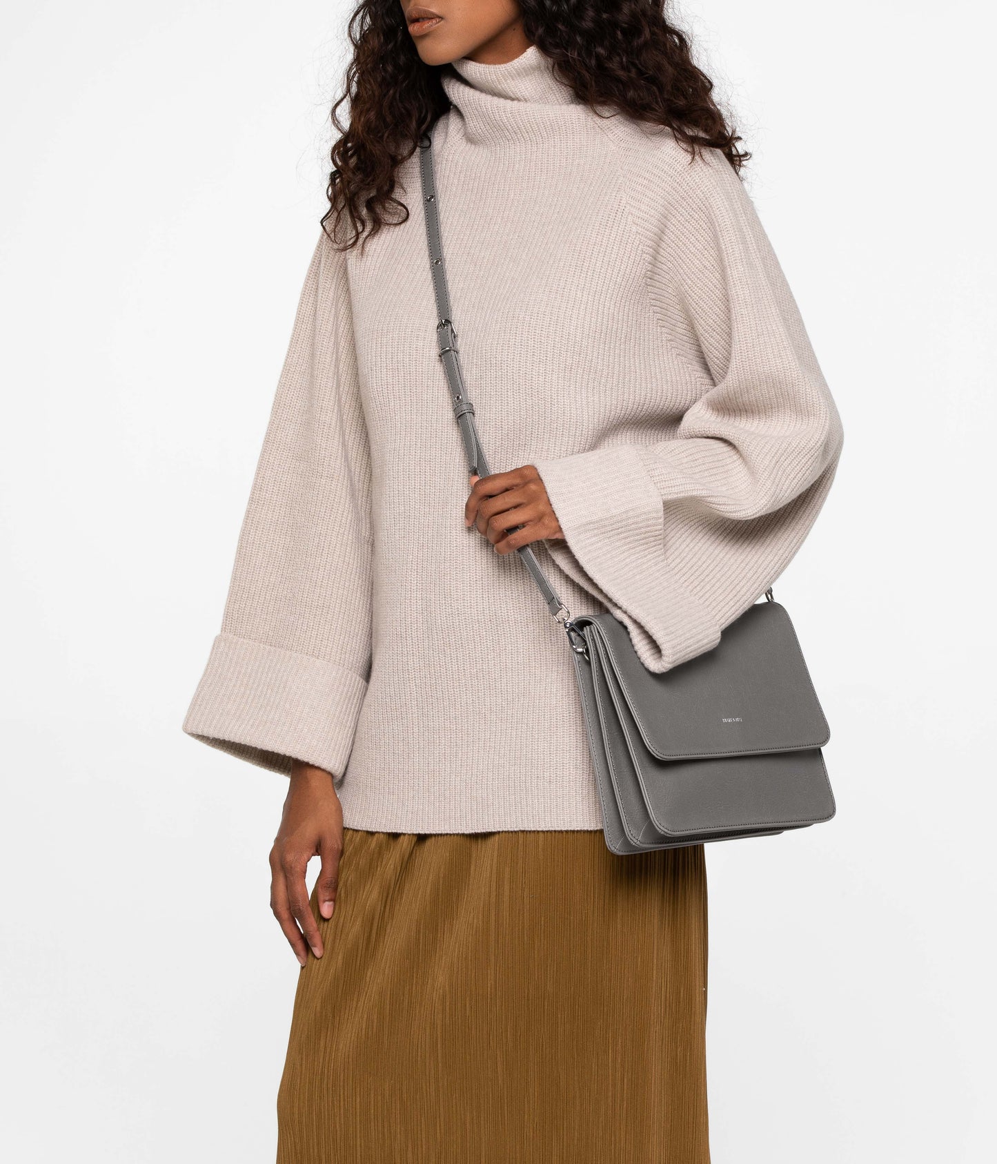 LYSA Vegan Crossbody Bag - Vintage | Color: Grey - variant::shadow
