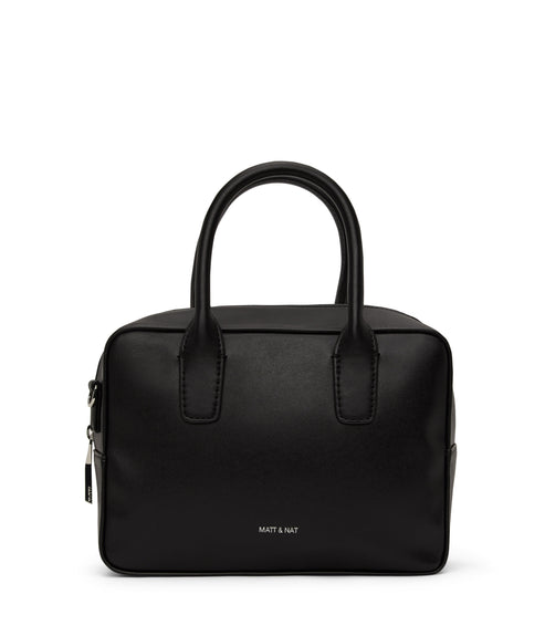 ARLIE Small Vegan Satchel - Loom | Color: Black - variant::black