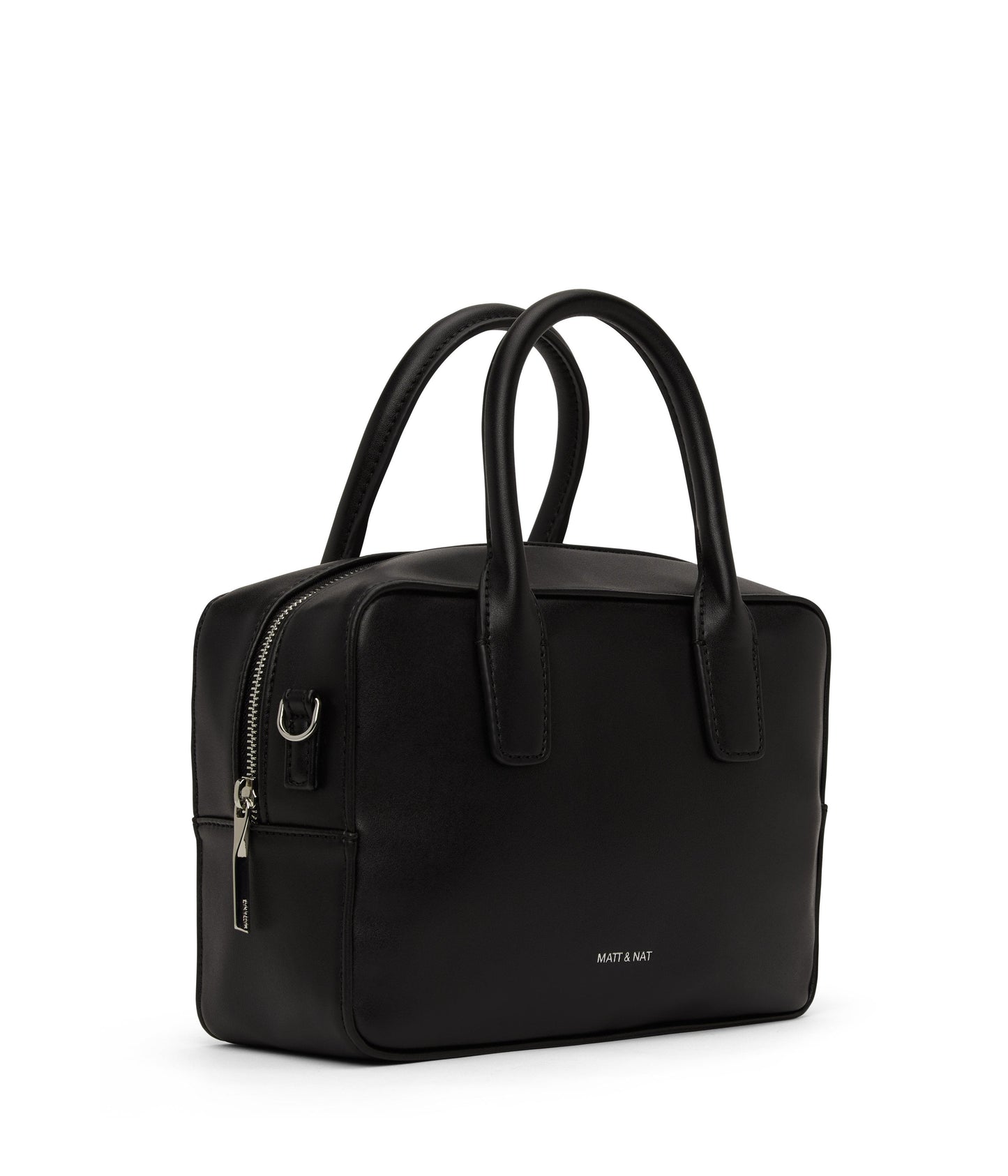 ARLIE Small Vegan Satchel - Loom | Color: Black - variant::black