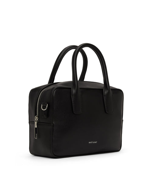 ARLIE Small Vegan Satchel - Loom | Color: Black - variant::black