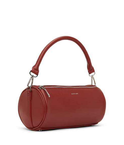 SEOUL Vegan Barrel Satchel - Loom | Color: Red - variant::gala