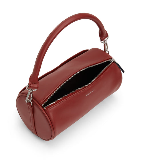 SEOUL Vegan Barrel Satchel - Loom | Color: Red - variant::gala