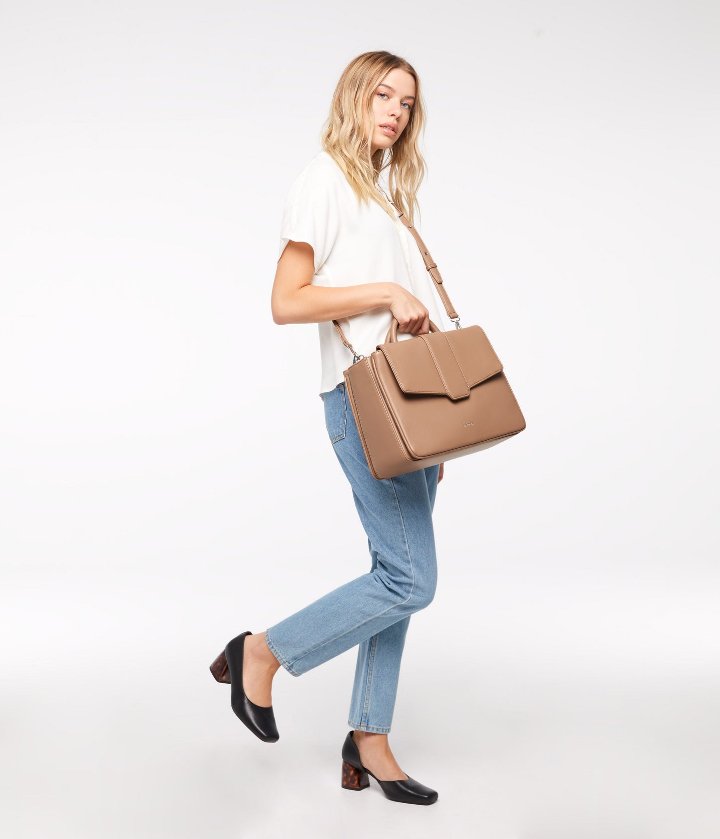 ZOE Vegan Satchel - Loom | Color: Red - variant::gala