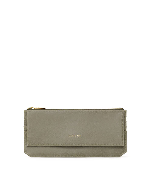 PERLA Vegan Flat Wallet - Vintage | Color: Green - variant::sage