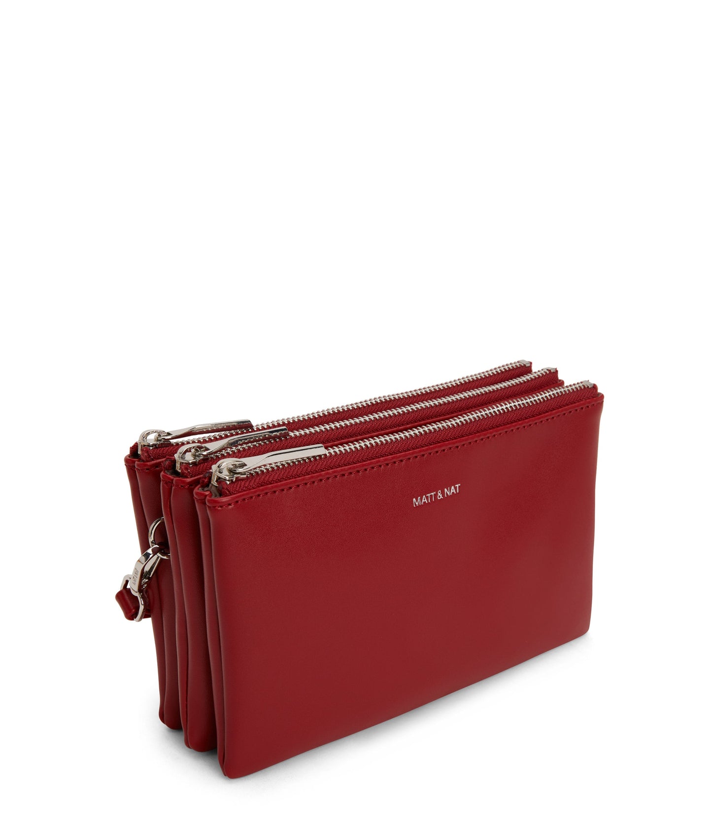 TRIPLET Vegan Crossbody Bag - Loom | Color: Red - variant::plum