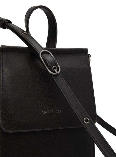 THESSA Vegan Crossbody Bag - Vintage | Color: Black - variant::black