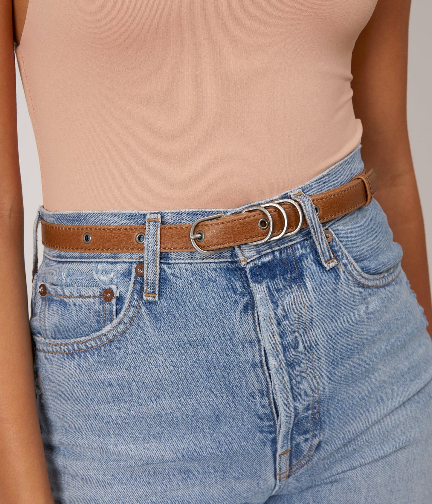JULEP Women's Vegan Skinny Belt | Color: Brown - variant::chili