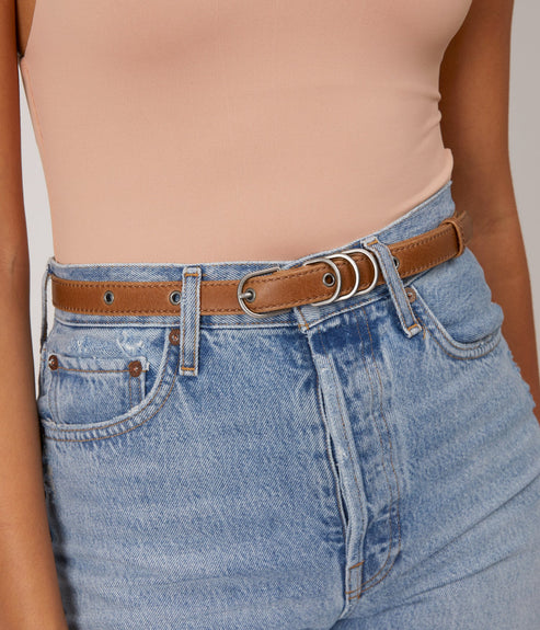 JULEP Women's Vegan Skinny Belt | Color: Brown - variant::chili
