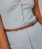 SOLINA Women's Vegan Skinny Belt | Color: Brown - variant::chili