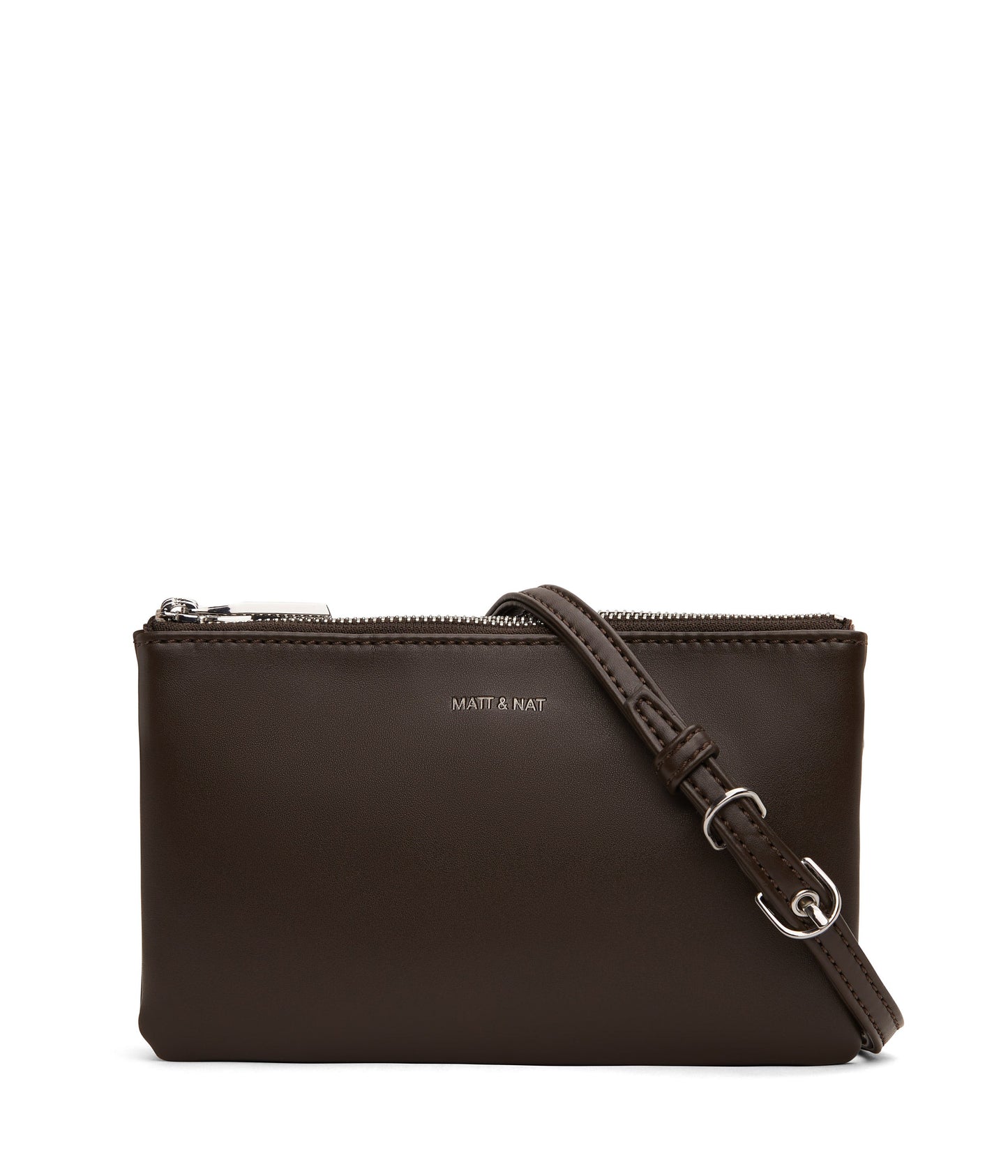 TRIPLET Vegan Crossbody Bag - Loom | Color: Brown - variant::espresso