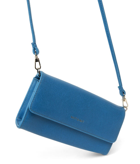 DREWLG Large Vegan Crossbody Bag - Vintage | Color: Blue - variant::bluejay