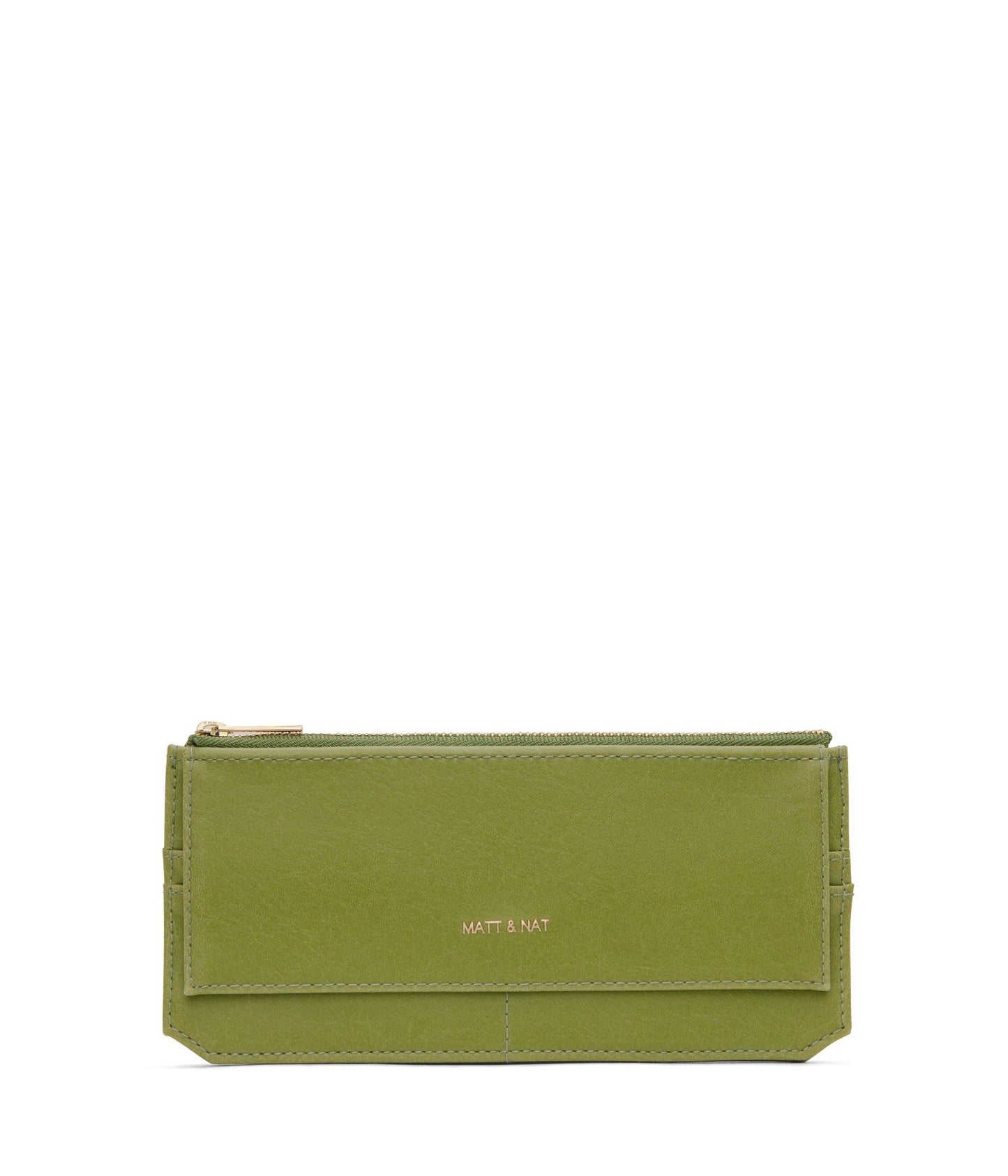 PERLA Vegan Flat Wallet - Vintage | Color: Green - variant::frog