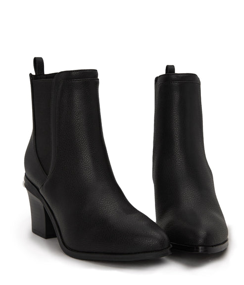 KALISTA Women's Vegan Mid Heel Boots | Color: Black - variant::black