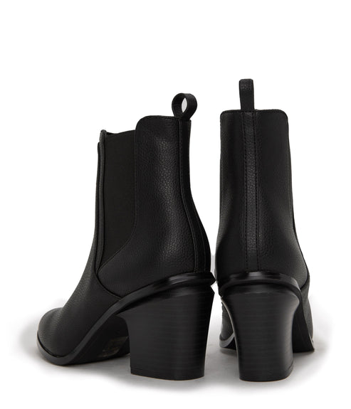KALISTA Women's Vegan Mid Heel Boots | Color: Black - variant::black