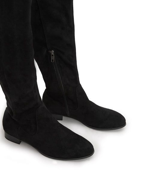 KALLYA Vegan Over The Knee Boots | Color: Black - variant::black