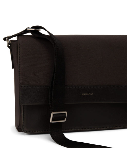 ANTON Vegan Messenger Bag - Canvas | Color: Black - variant::black