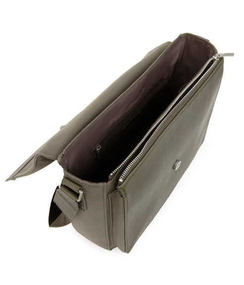 ANTON Vegan Messenger Bag - Canvas | Color: Green - variant::olive