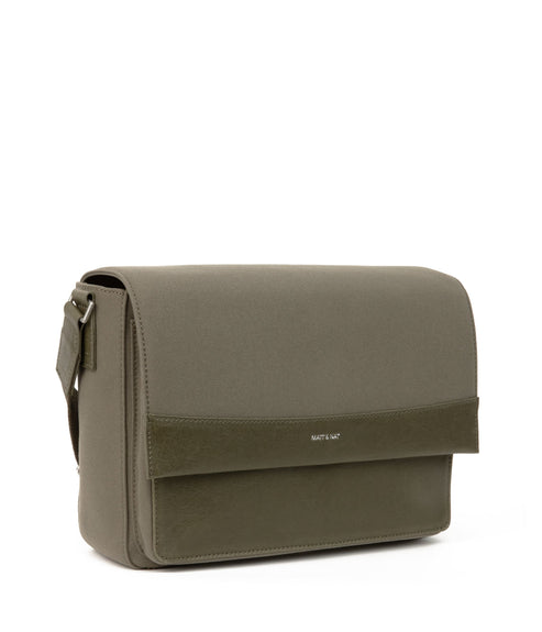 ANTON Vegan Messenger Bag - Canvas | Color: Green - variant::olive