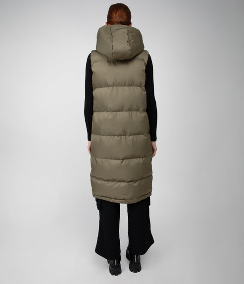 SANAH Women's Vegan Puffer Vest | Color: Green - variant::olive