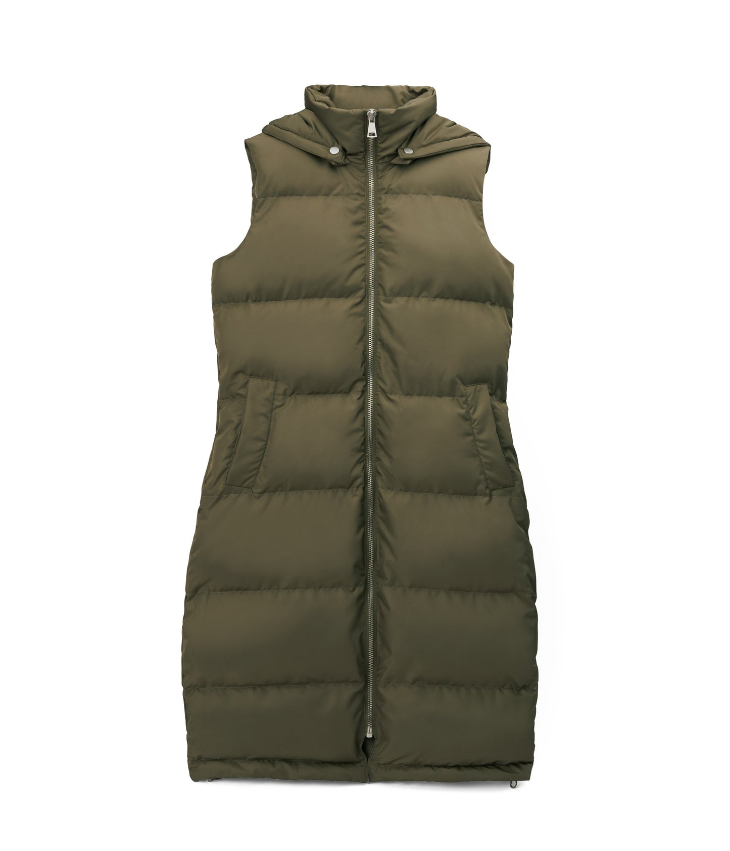 SANAH Women's Vegan Puffer Vest | Color: Green - variant::olive