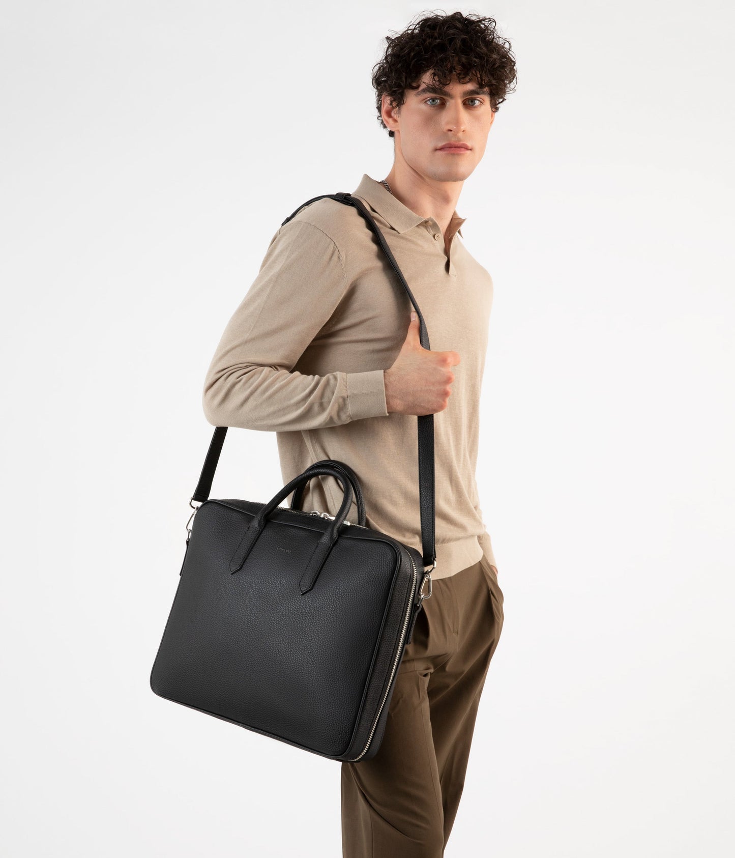 ELON Vegan Briefcase - Purity | Color: Grey - variant::shade