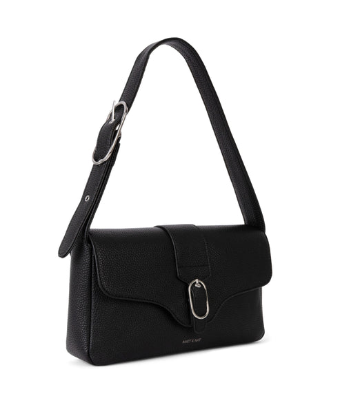ISABELLE Vegan Shoulder Bag – Grain | Color: Black - variant::black