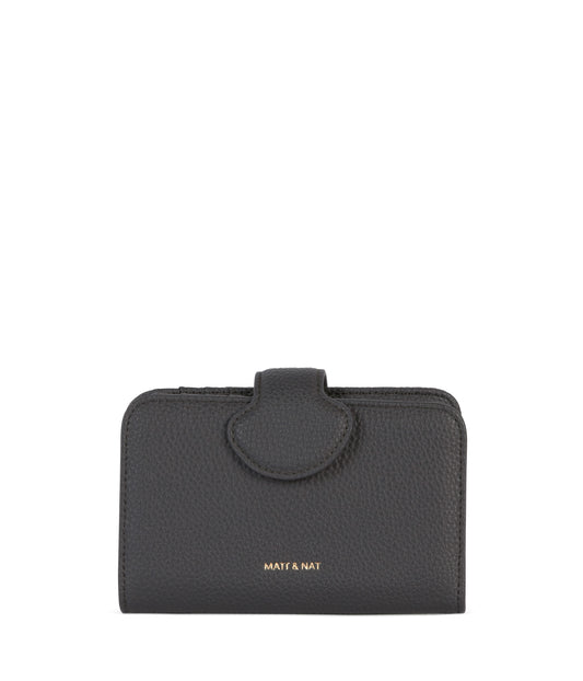 FLOATSM Small Vegan Wallet - Grain | Color: Coal- variant::coal