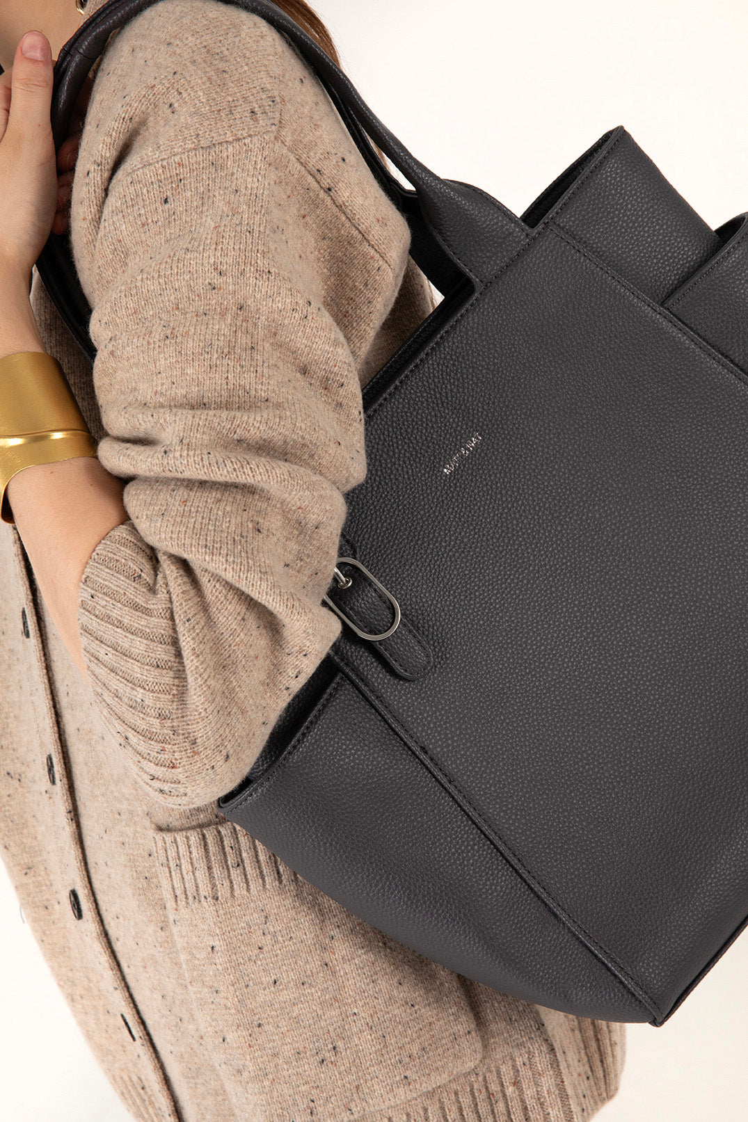 IONA Vegan Tote Bag - Grain | Color: Coal - variant::coal