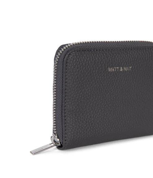 RUE Small Vegan Zip Wallet - Grain | Color: Coal - variant::coal