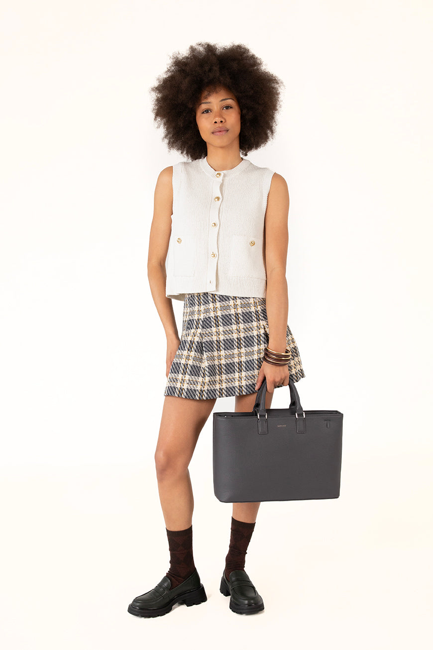SEVYN Vegan Satchel - Purity | Color: Coal - variant::coal