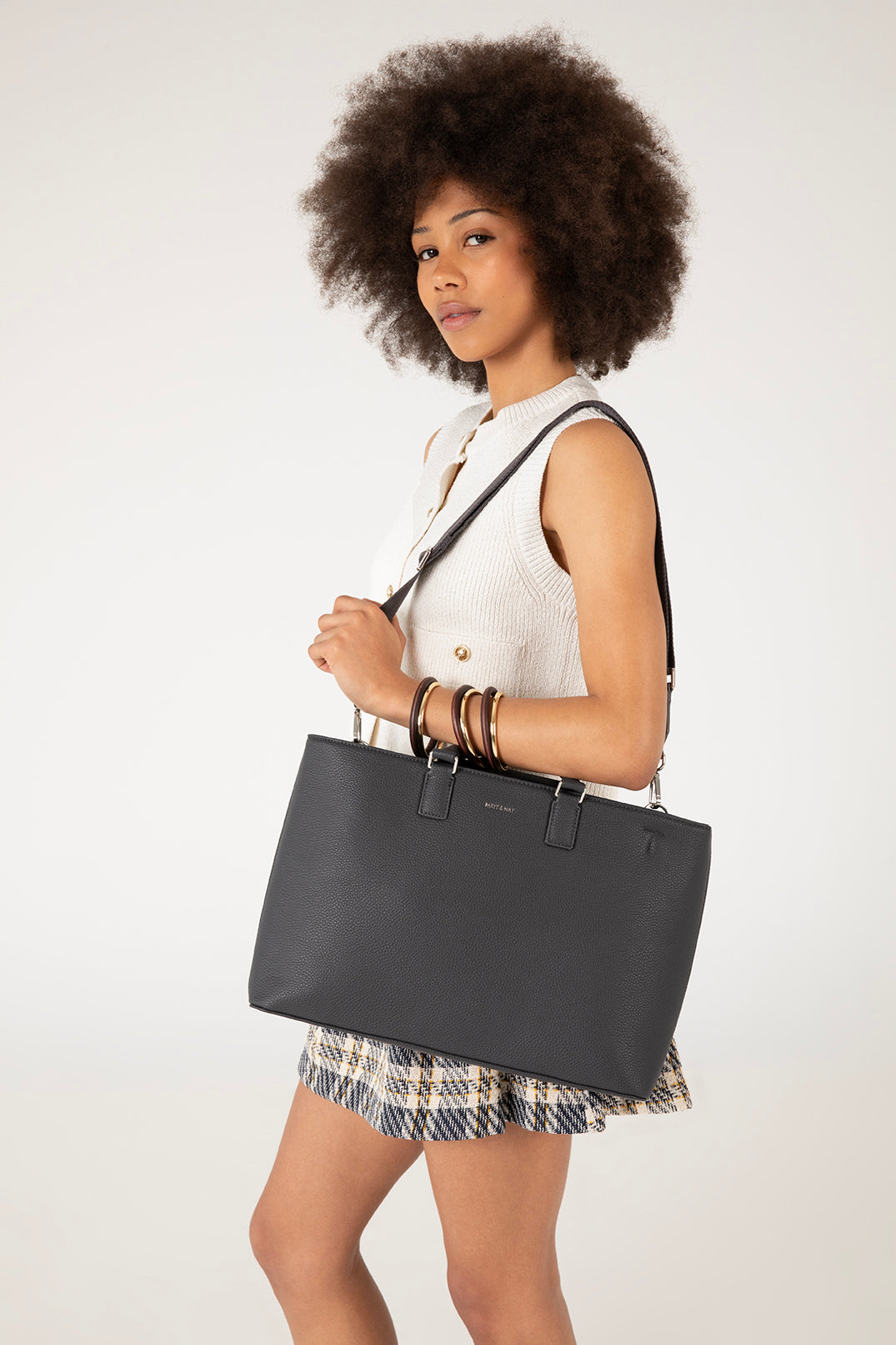 SEVYN Vegan Satchel - Purity | Color: Coal - variant::coal