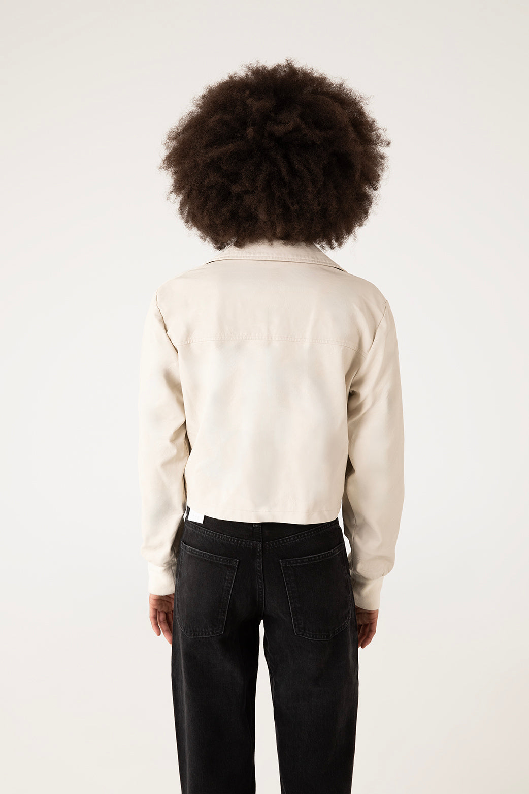 SESSA Women's Vegan Biker Jacket | Color: Cream - variant::cream