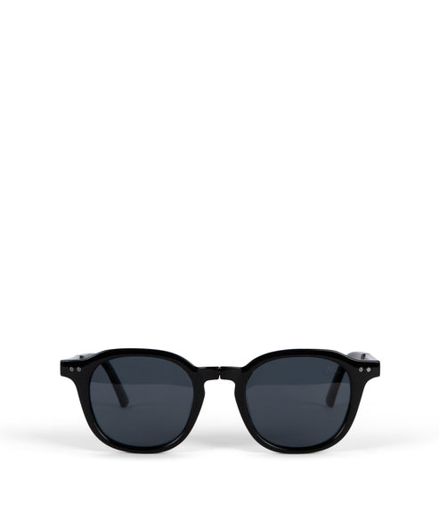 NIKA Round Foldable Sunglasses | Color: Black - variant::black