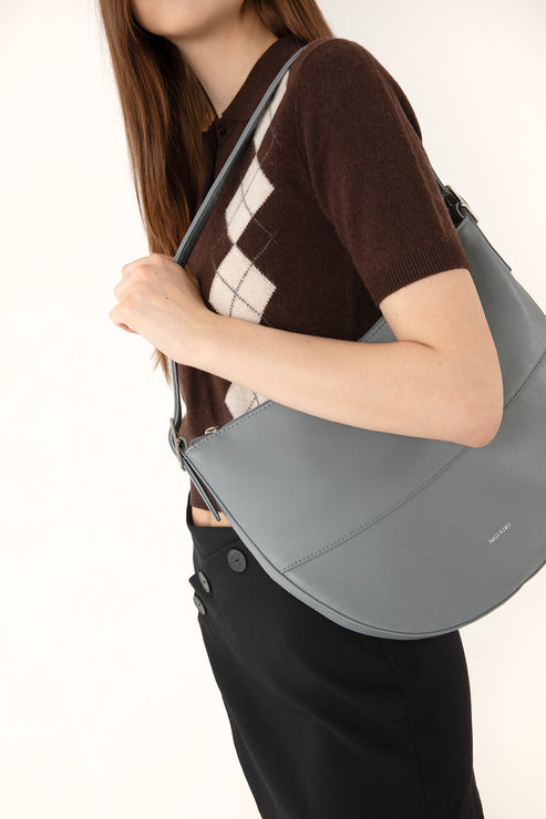 ESTHER Vegan Hobo Bag - Forum | Color: Grey - variant::dolphin