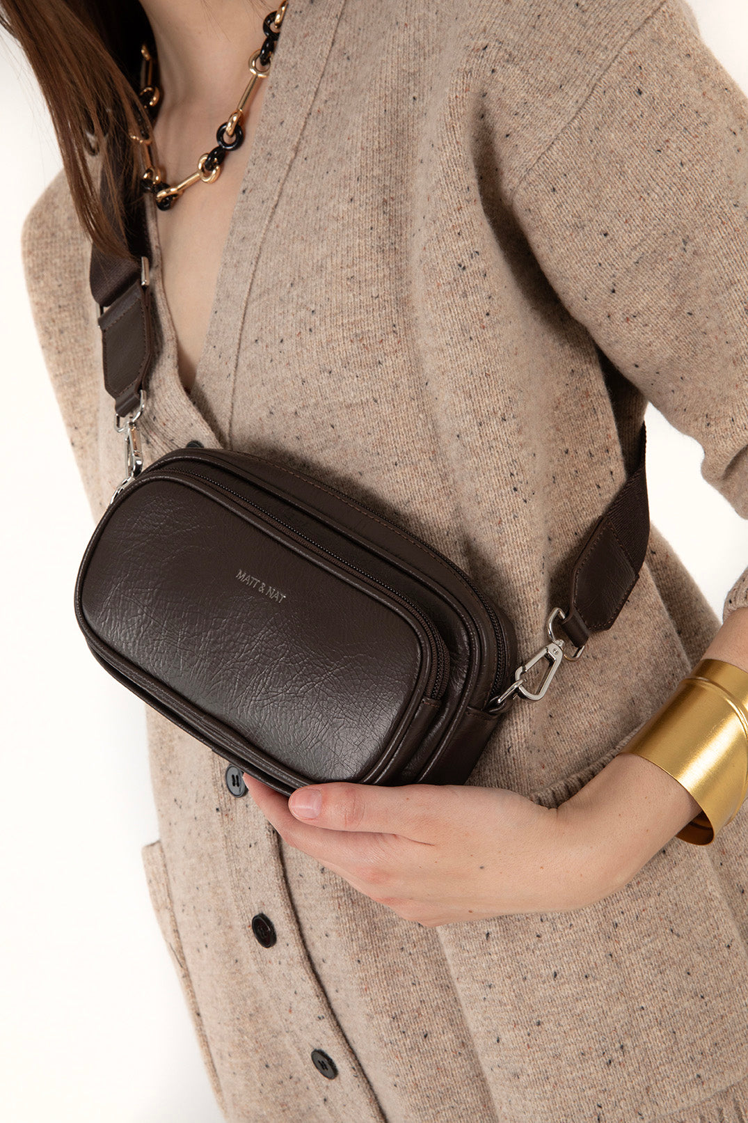 SOLEIL Vegan Crossbody Bag - Theme | Color: Black - variant::black