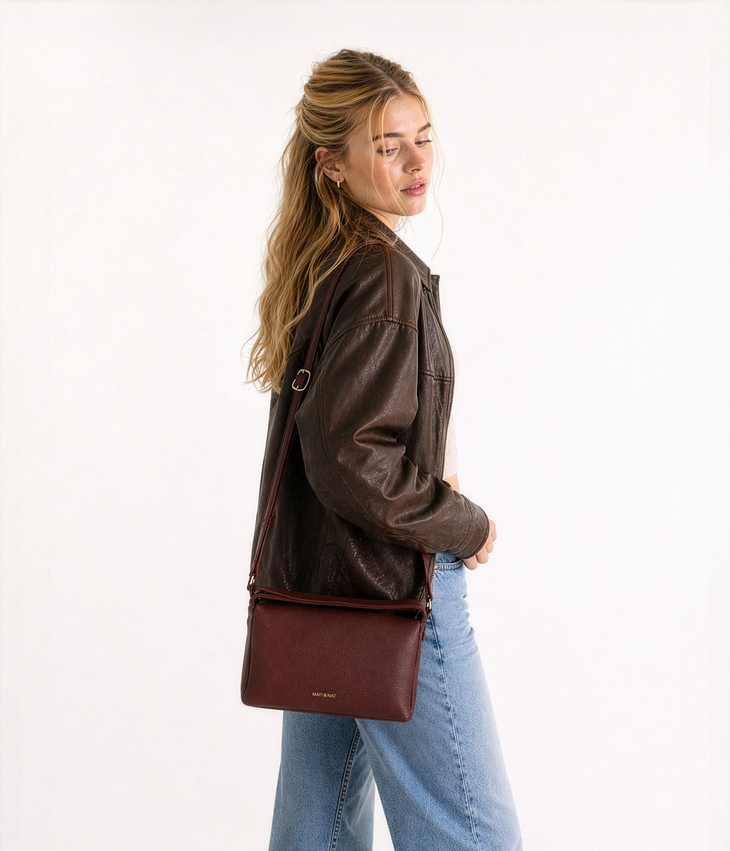 KERI Vegan Crossbody Bag – Grain | Color: Fudge - variant::fudge