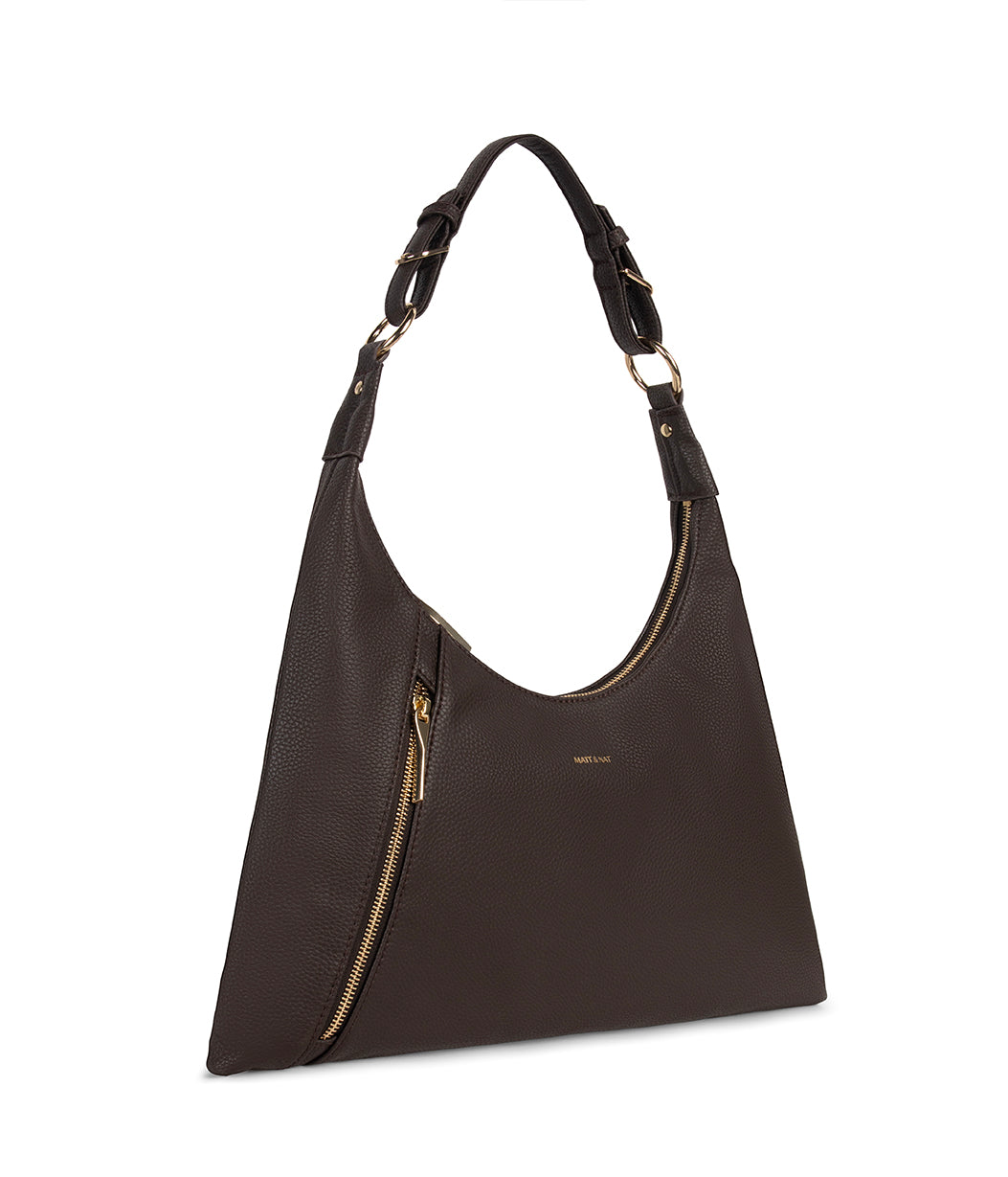 MORGAN Vegan Hobo Bag – Grain | Color: Fudge - variant::fudge