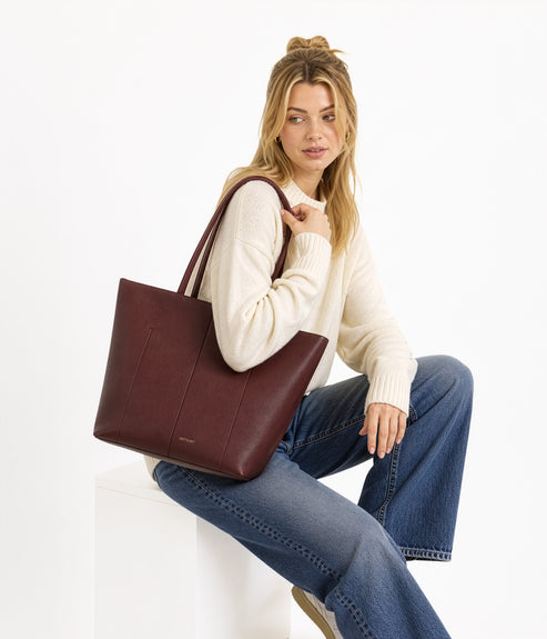 NATALIA Vegan Tote Bag – Grain | Color: Fudge - variant::fudge