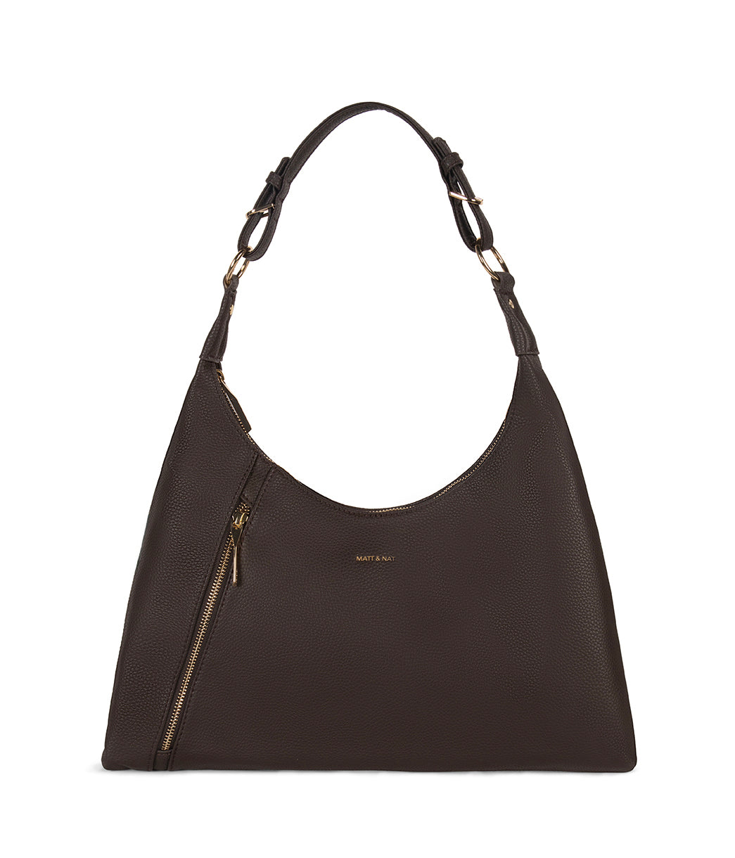 MORGAN Vegan Hobo Bag – Grain | Color: Fudge - variant::fudge