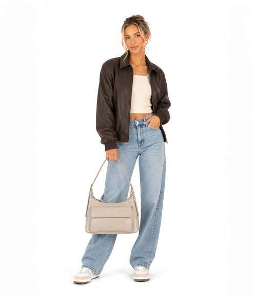 BEL Vegan Shoulder Bag - Theme | Color: Black - variant::black