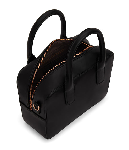 ARLIE Small Vegan Satchel - Loom | Color: Black - variant::black