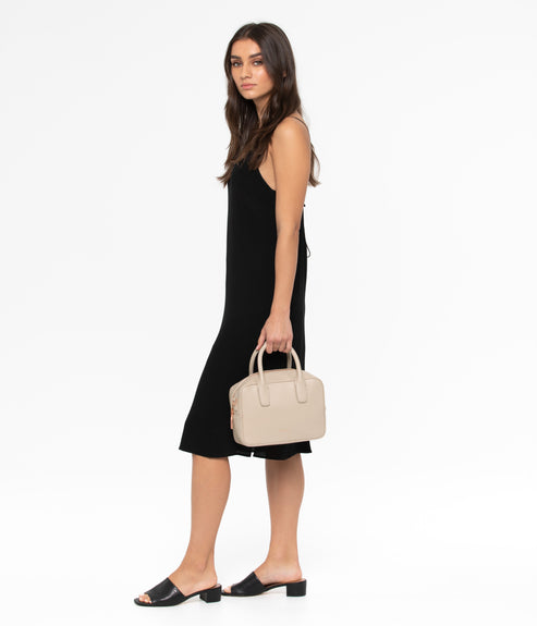 ARLIE Small Vegan Satchel - Loom | Color: Black - variant::black