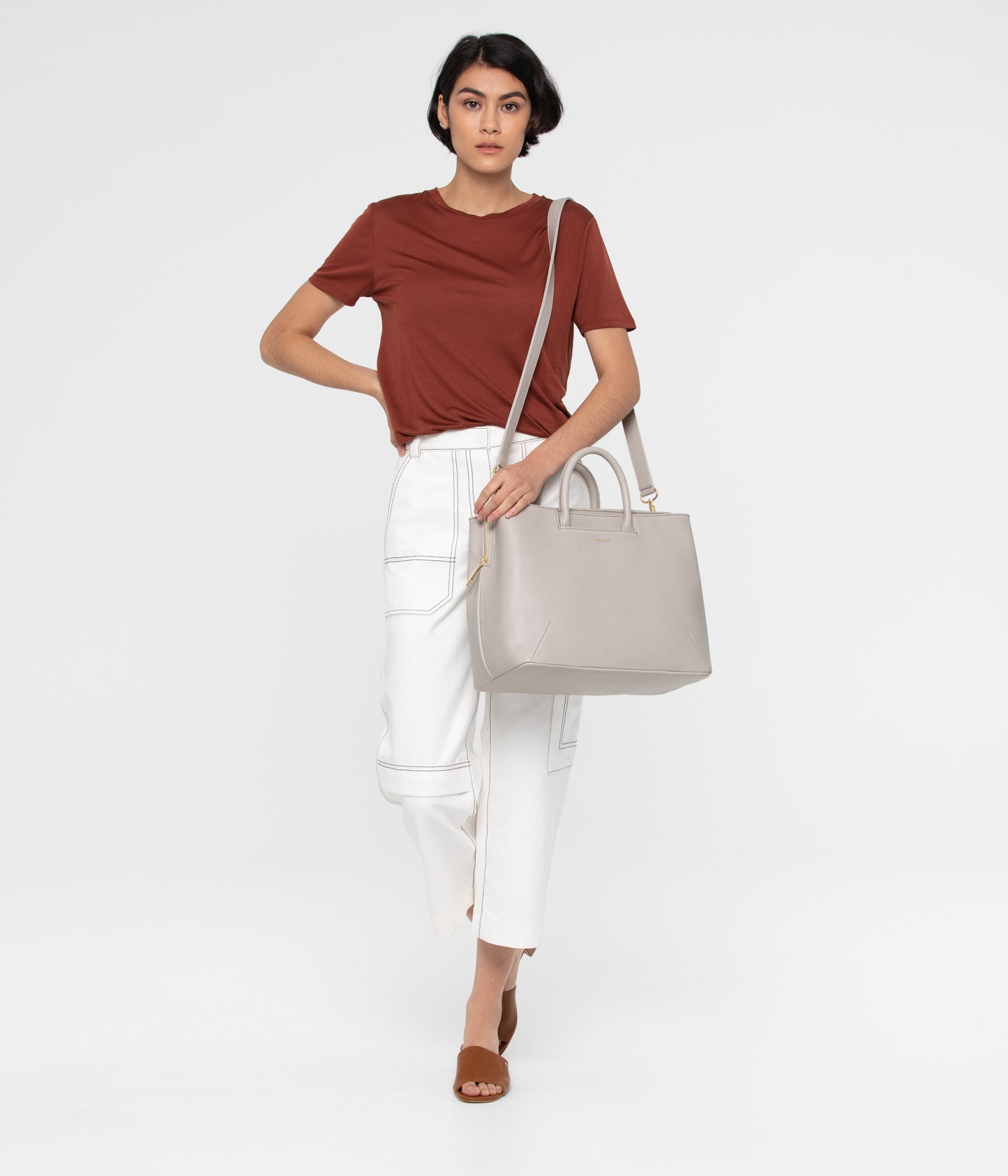 KINTLA Vegan Satchel - Vintage | Color: Grey - variant::pearl