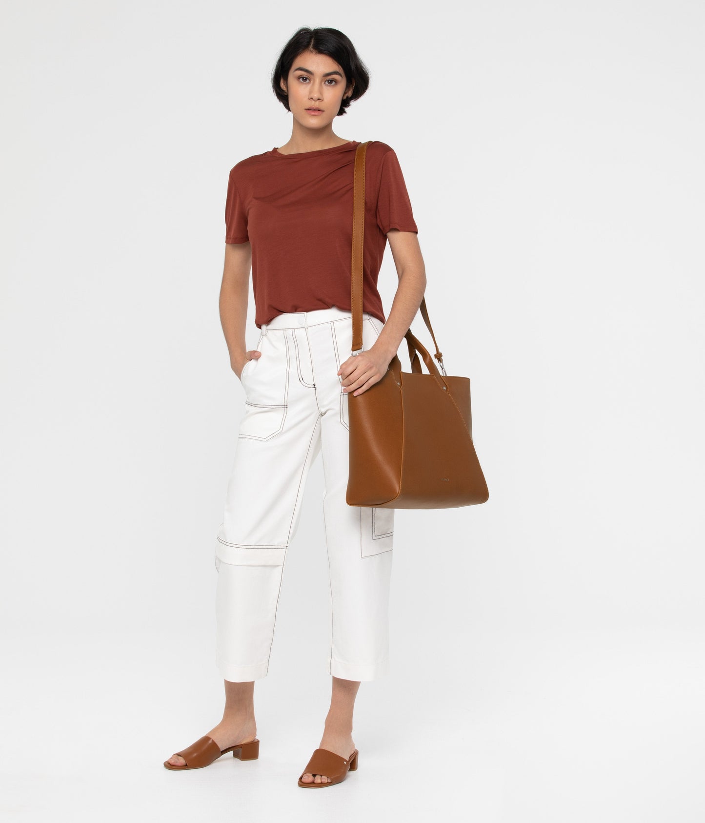 SELEN Large Vegan Tote Bag - Vintage | Color: Grey - variant::pearl