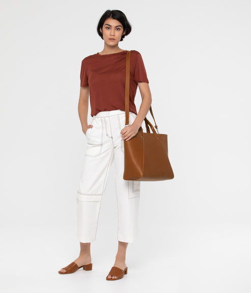 SELEN Large Vegan Tote Bag - Vintage | Color: Grey - variant::pearl