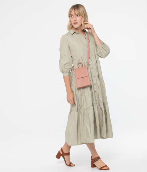 THESSA Vegan Crossbody Bag - Vintage | Color: Green - variant::jade