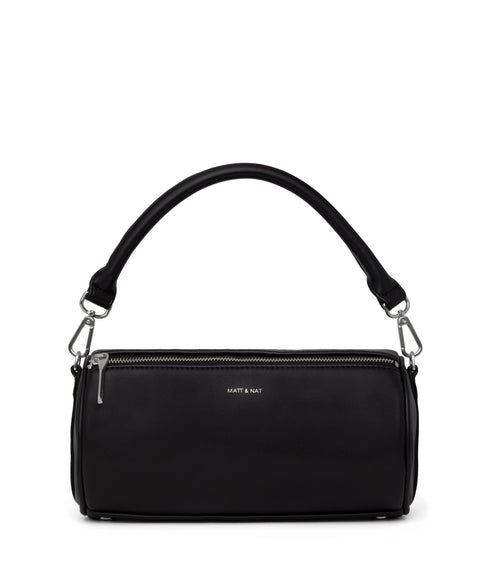 SEOUL Vegan Barrel Satchel - Loom | Color: Black - variant::blacks