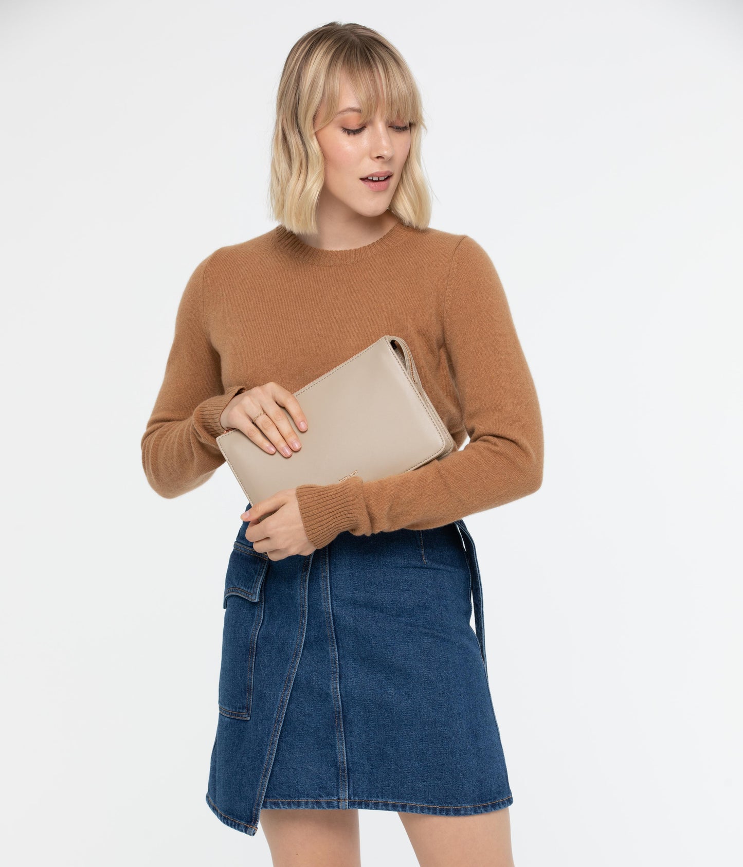 TORI Vegan Crossbody Bag - Loom | Color: Beige - variant::veil